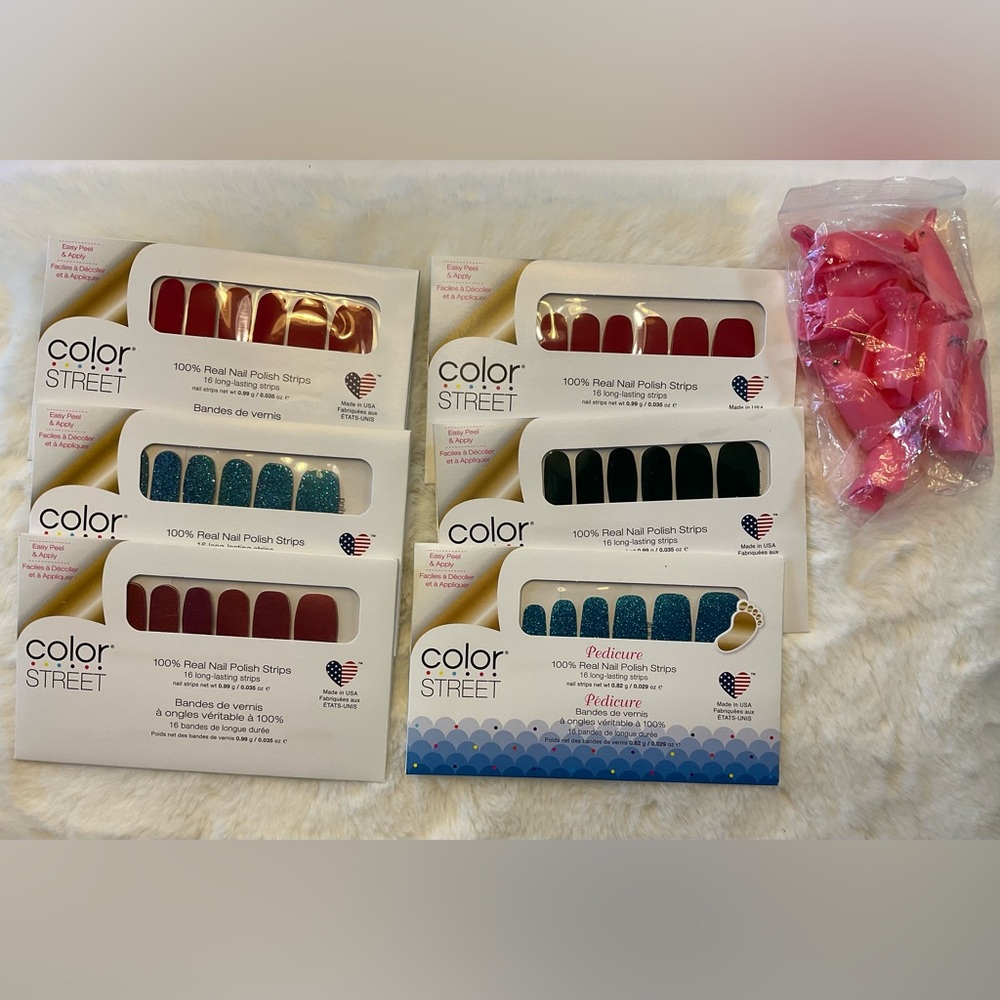 Color Street Nail Polish Strips Lot And Nail Polish Remover Clips